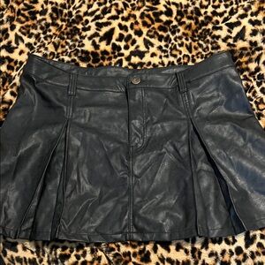 H&M Black Faux Leather Mini Skirt